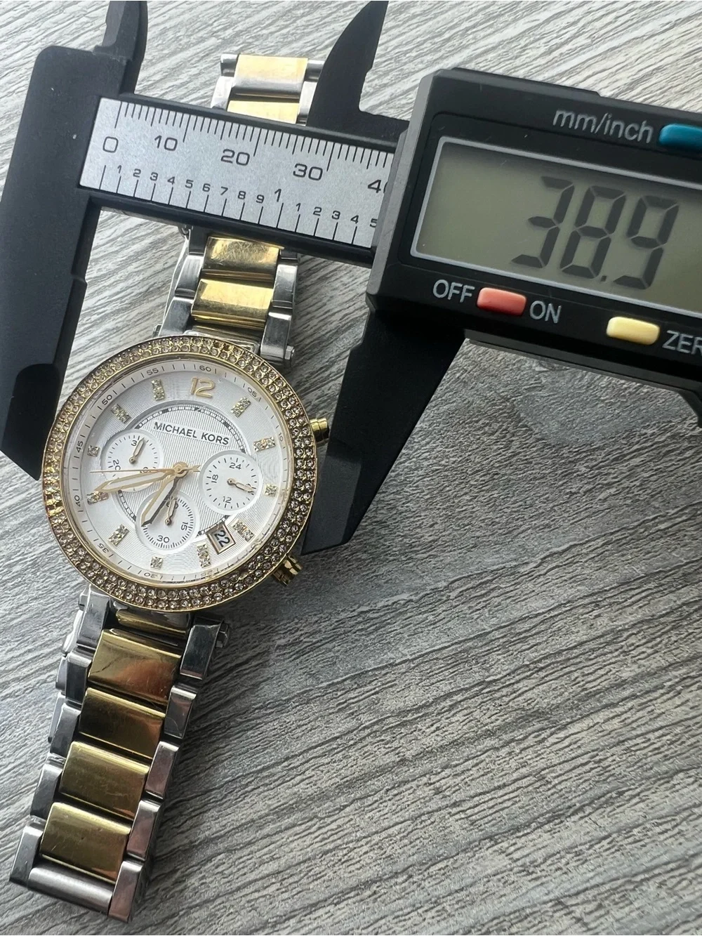 Michael Kors Two-Tone Gold & Silver Crystal-Trim Chronograph Watch